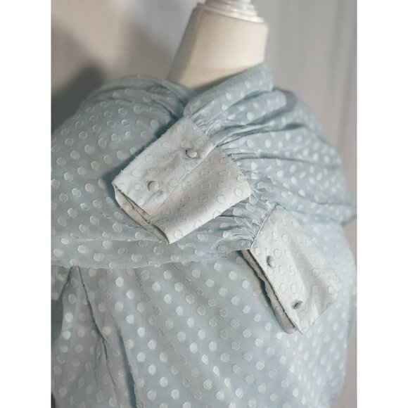 Creea The Label Womens Dress Size S Blue Polka Dot Long Sleeve Europe style - Picture 10 of 12